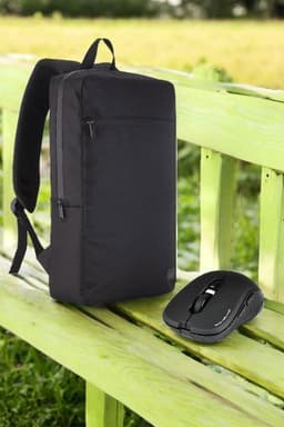 Classone Mila PR-EK100 15,6'Su Geçirmez Kumaş Fermuar Notebook Sırt Çantası+Kablosuz Mouse - 2