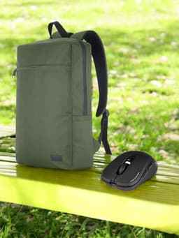 Classone Mila PR-EK107 15,6'Su Geçirmez Kumaş Fermuar Notebook Sırt Çantası+Kablosuz Mouse - 2