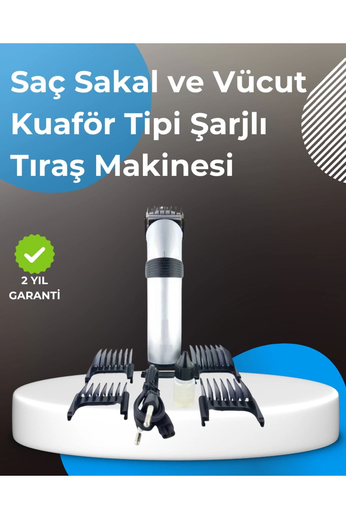 Profesyonel Saç ve Sakal Tıraş Makinesi – Tam Aksesuar Setli