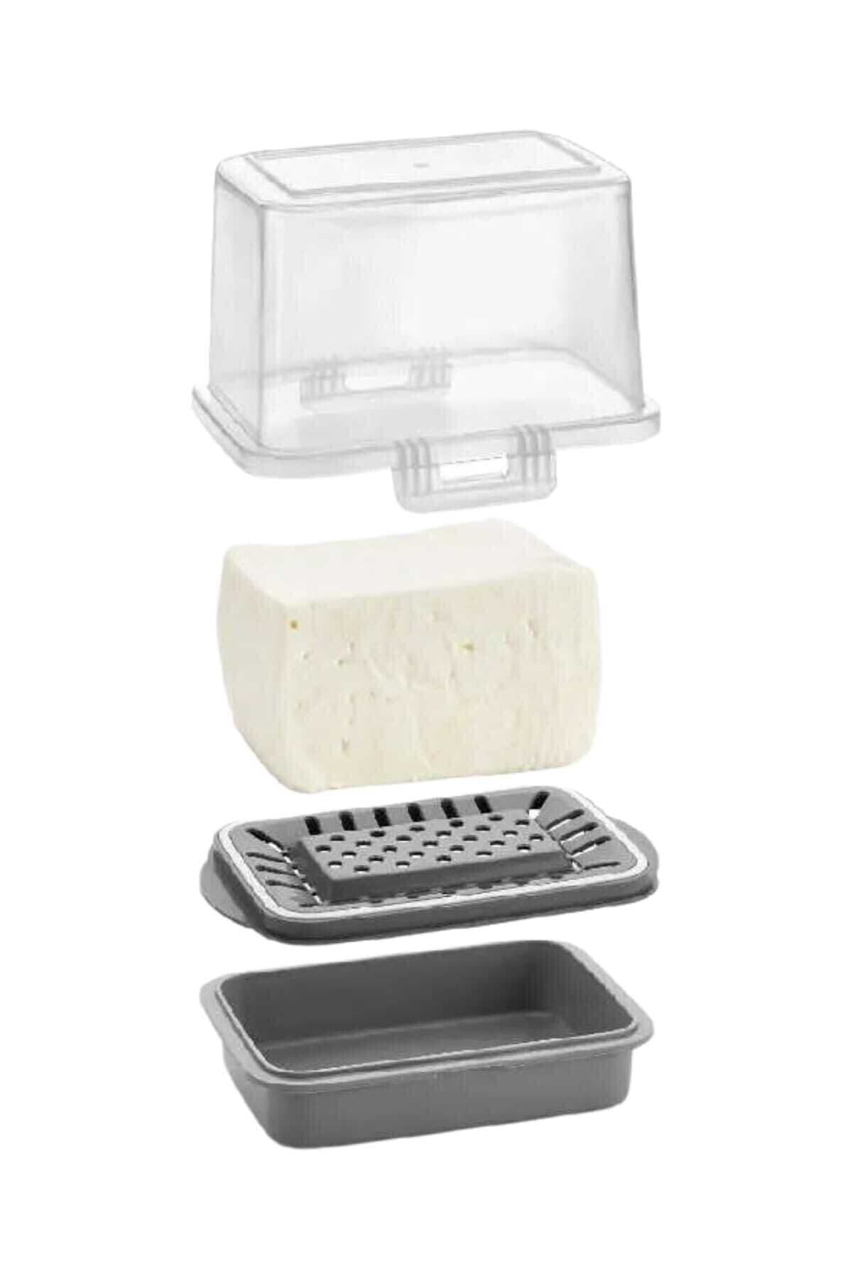 2 Li Vp-073 Ecem Peynir Kabı Peynir Saklama Kabı Füme 2 Adet