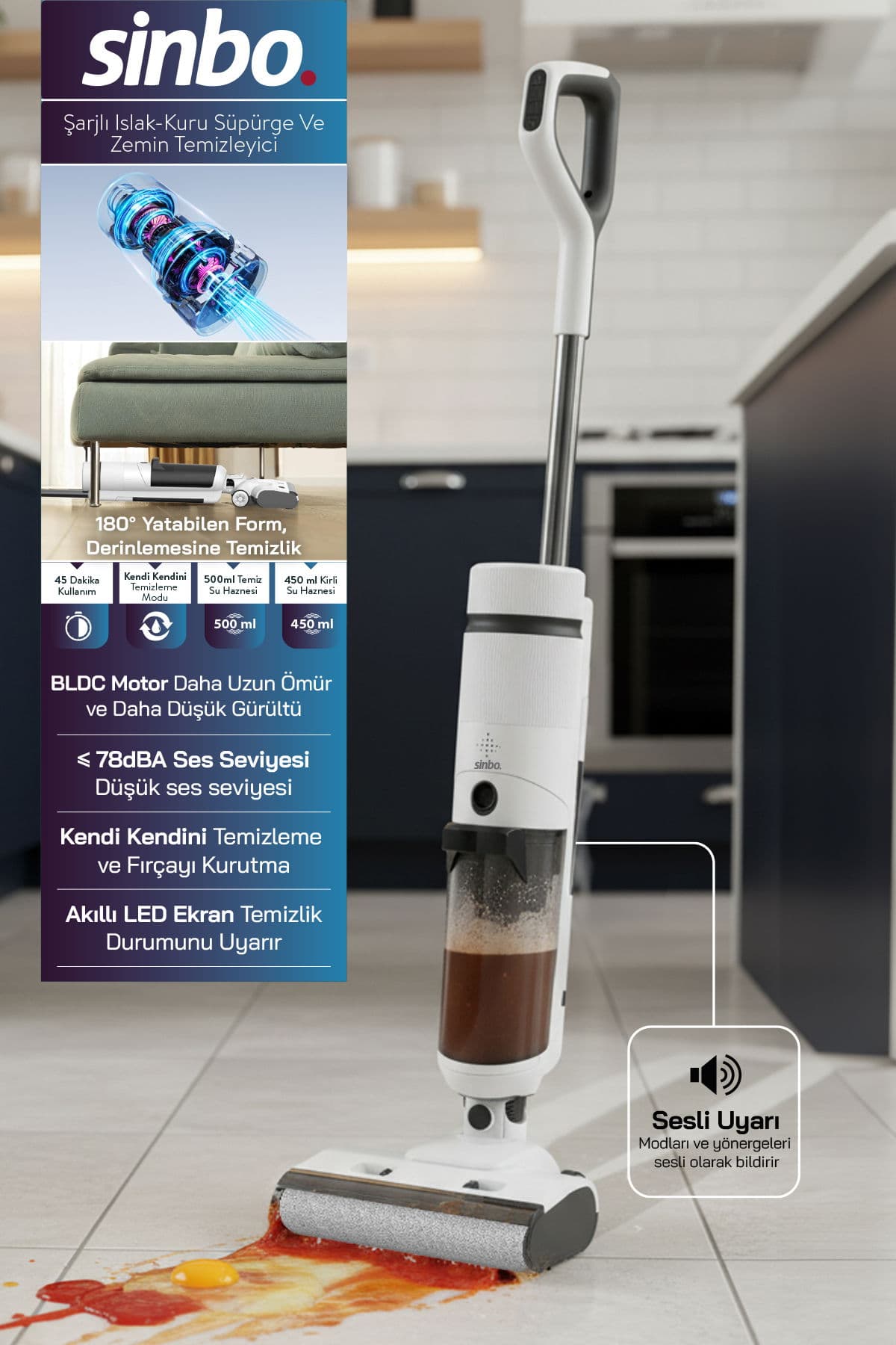 SFC-4103 Islak-Kuru Yüzey Temizleyici-Beyaz