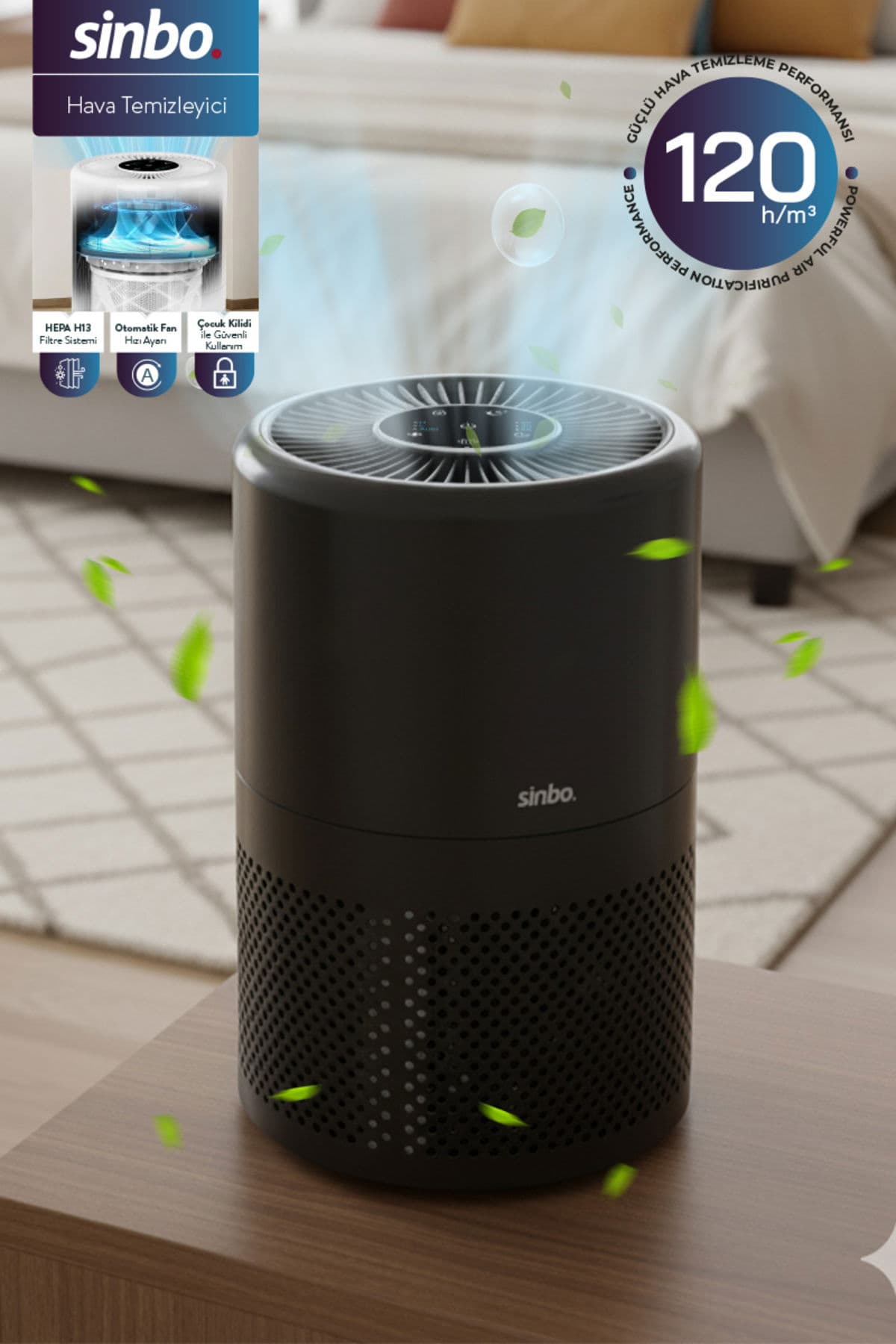 SAP-5507 Hava Temizleme Cihazı Siyah