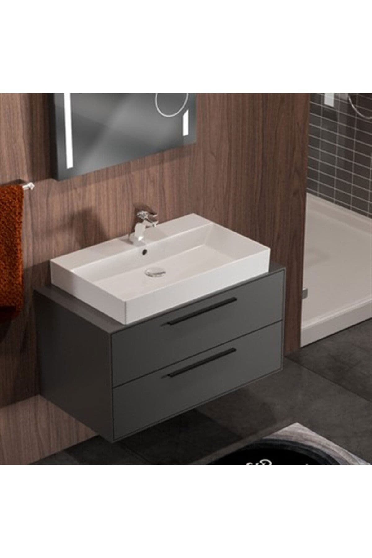 Urban Banyo Dolabı Takımı Kaya Gri 85 Cm