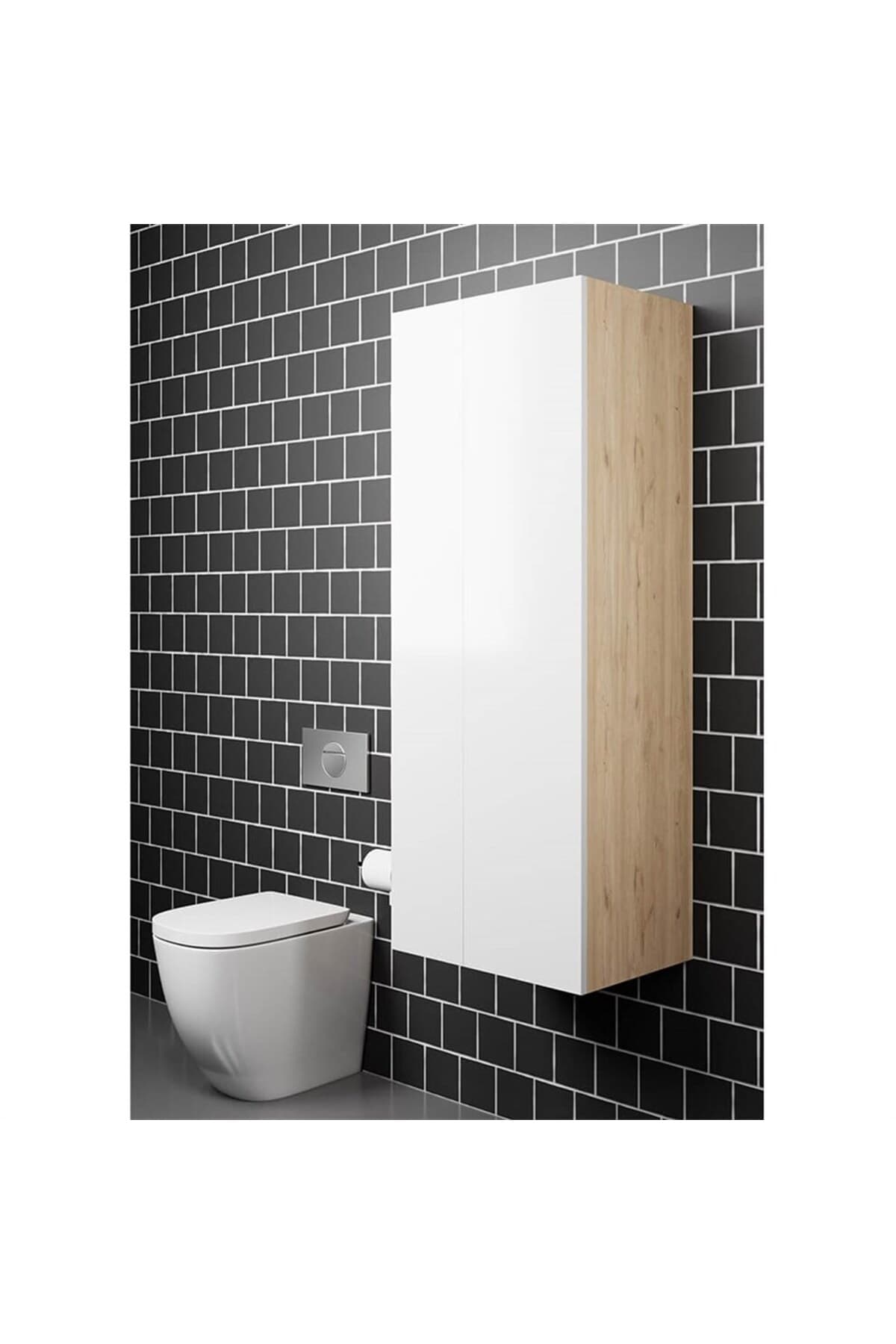 Temizlik Dolabı Beyaz Meşe 55 Cm