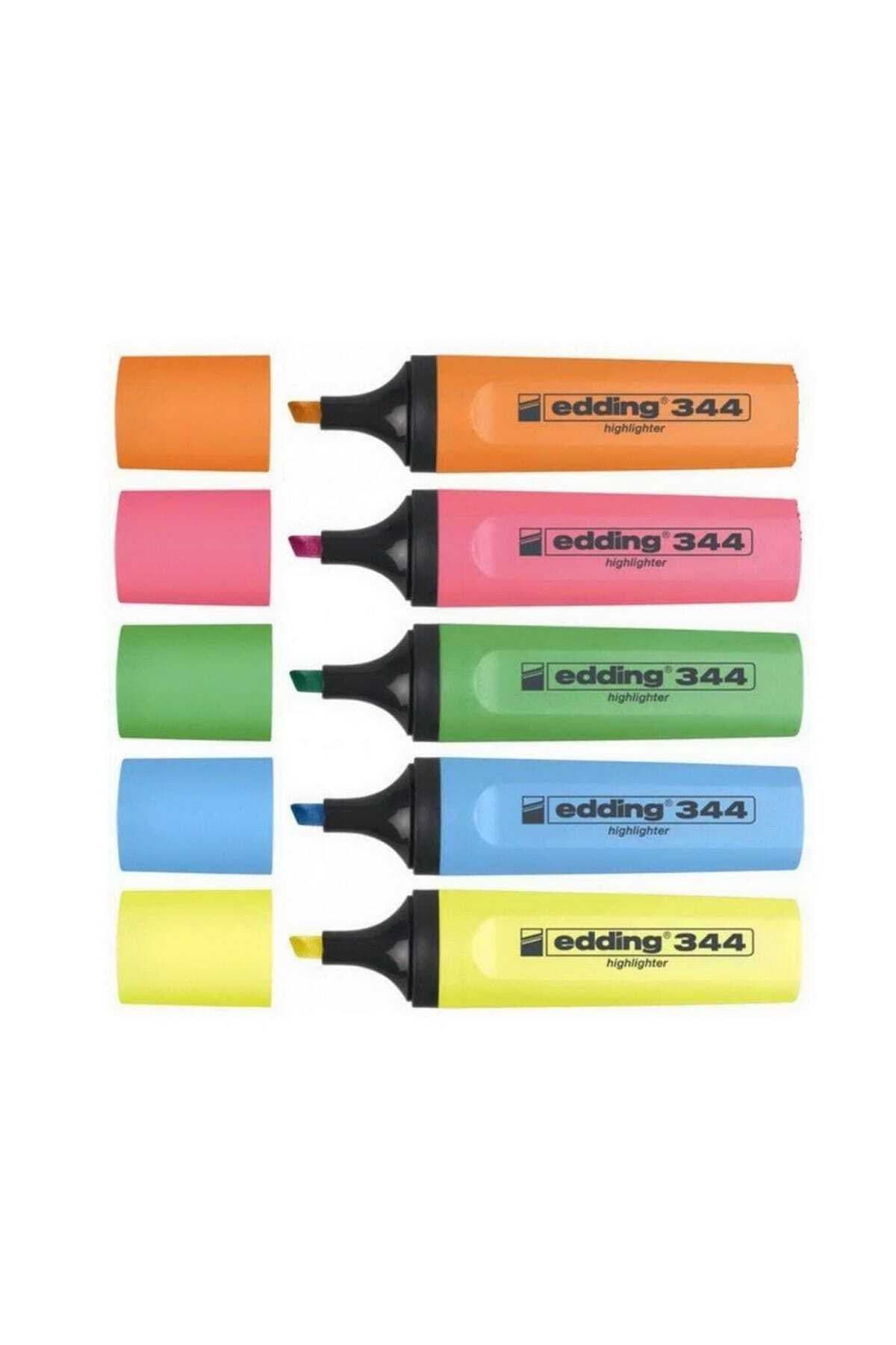 344 Highlighter Fosforlu Işaretleme Kalemi 5 Renk Set