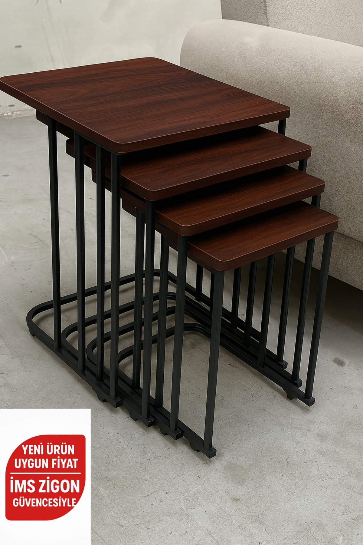 Orkide Tekerlekli 4 Lü Zigon Sehpa