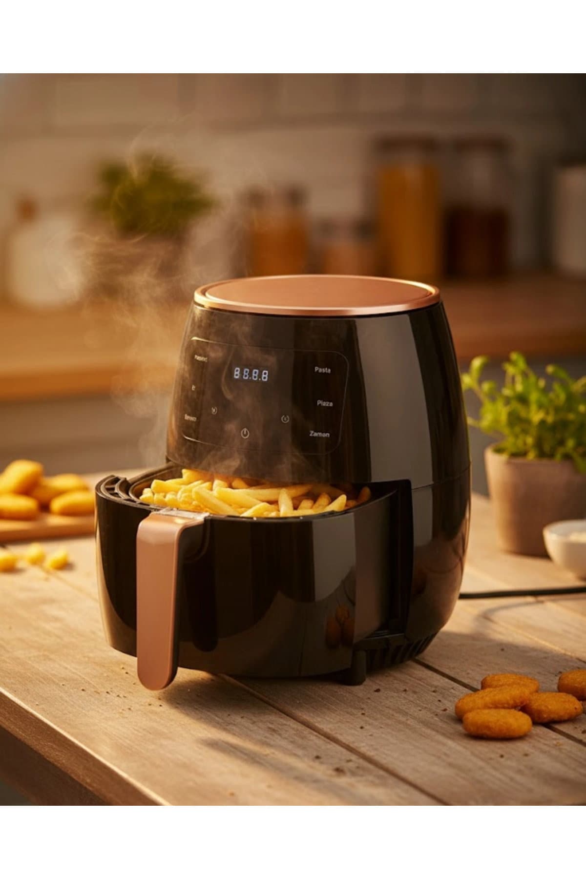 Mey İthalat® Yağsız Kızartma Makinesi 6 Litre Hazne Ve Hassas Isı Kontrolü