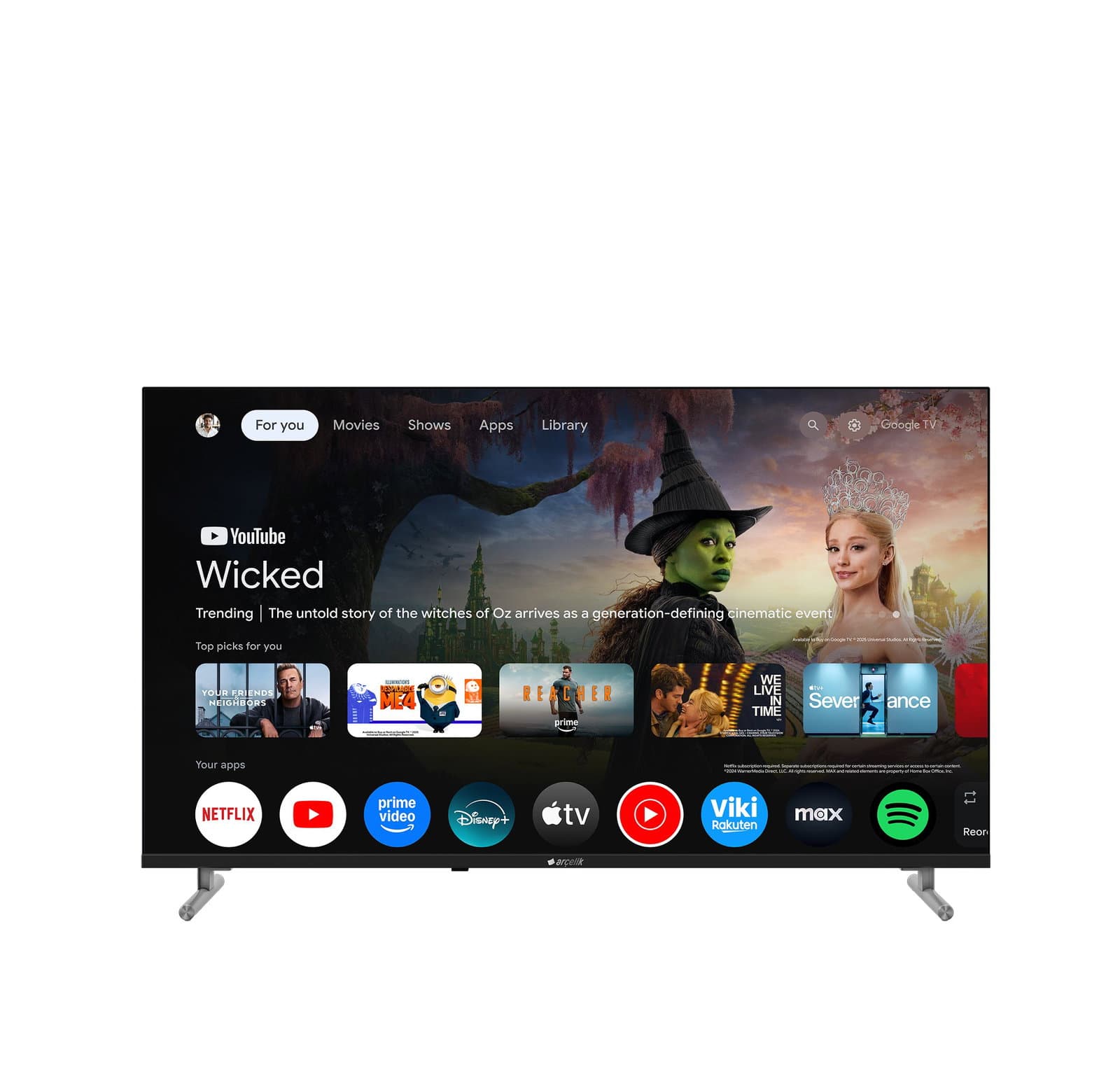 Arçelik 7 Serisi A 743 C 4K Ultra HD 43" 109 Ekran Uydu Alıcılı Google Smart LED TV