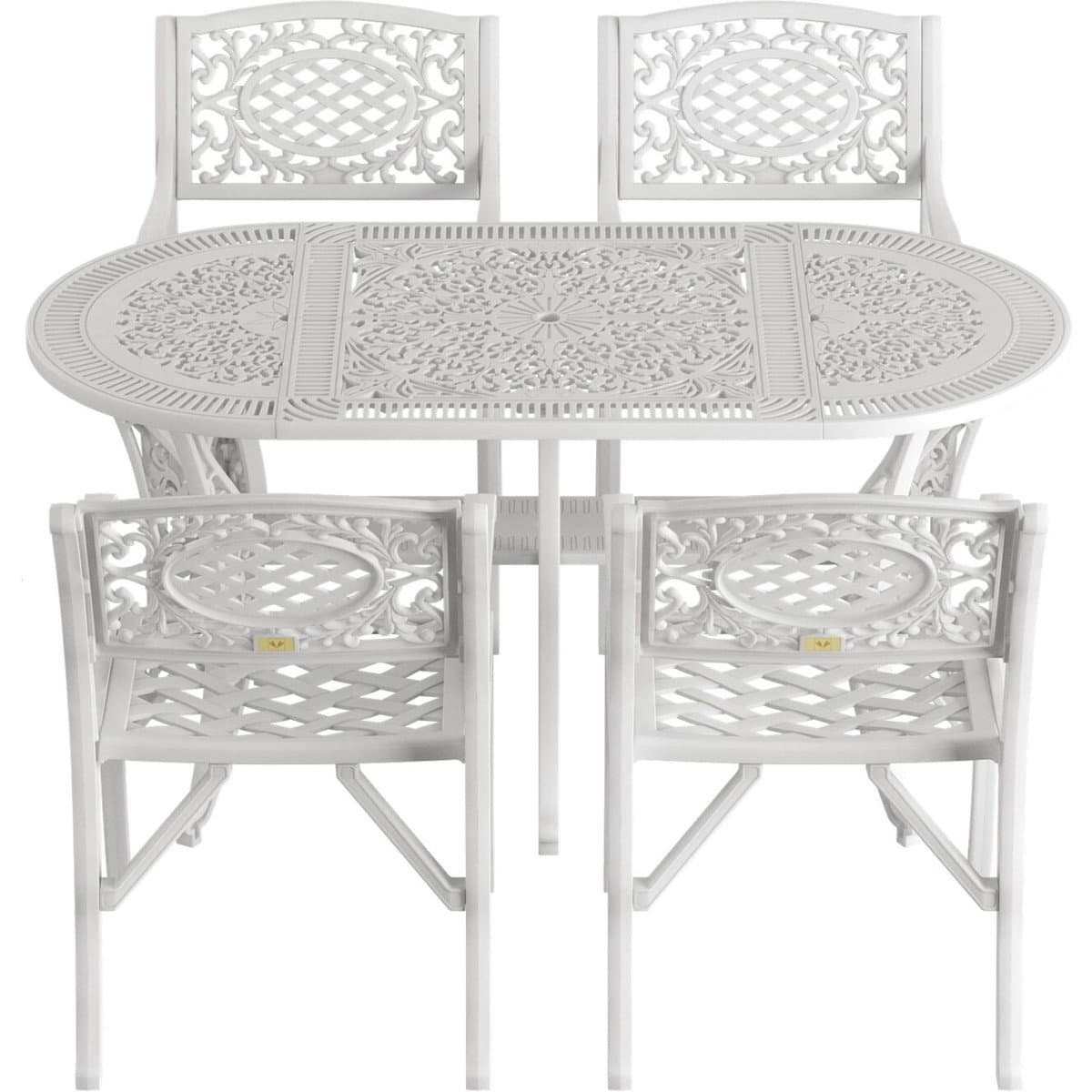 IVF BEYAZ OVAL MASA + 4'LÜ CUNDA SANDALYE TAKIMI