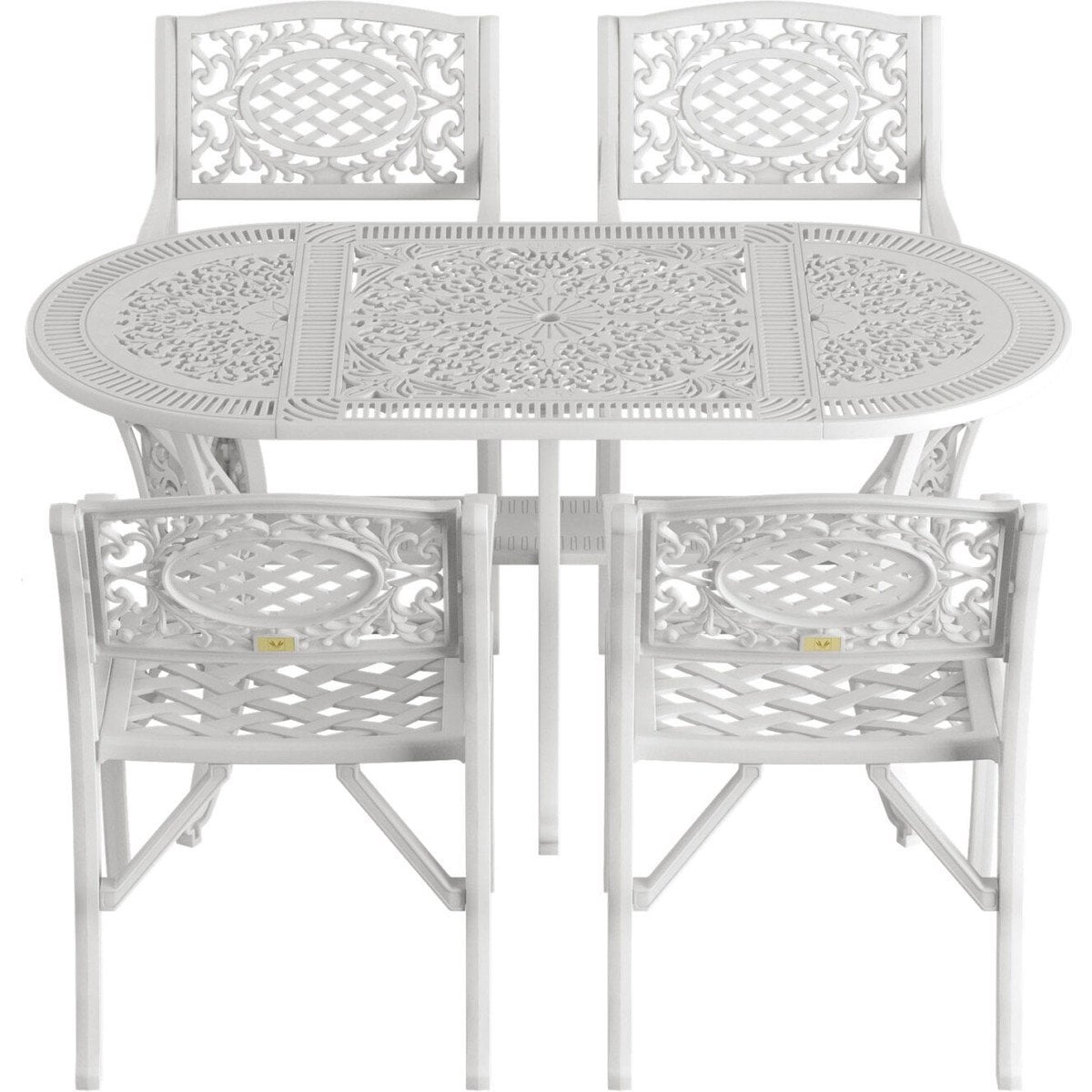 IVF BEYAZ OVAL MASA + 4'LÜ CUNDA SANDALYE TAKIMI