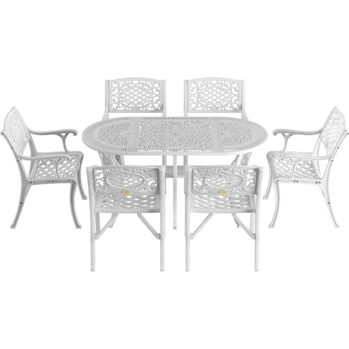 IVF BEYAZ OVAL MASA + 6'LI CUNDA SANDALYE TAKIMI