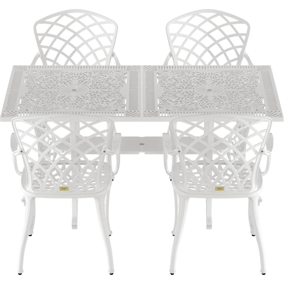 IVF BEYAZ DİKDÖRTGEN MASA + 4'LÜ HİTİT SANDALYE TAKIMI