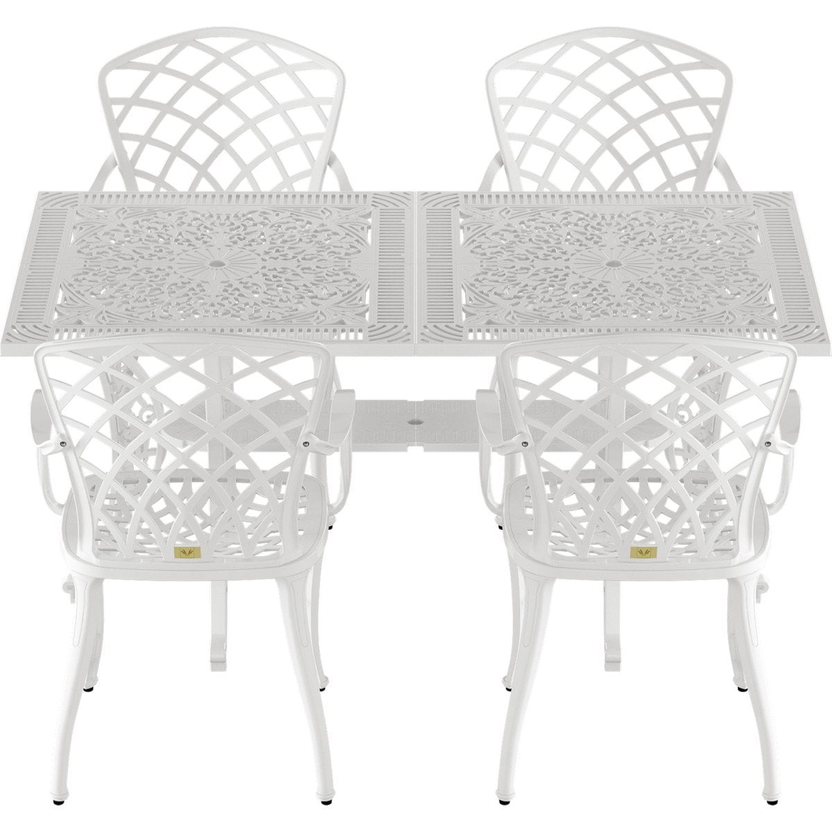 IVF BEYAZ DİKDÖRTGEN MASA + 4'LÜ HİTİT SANDALYE TAKIMI