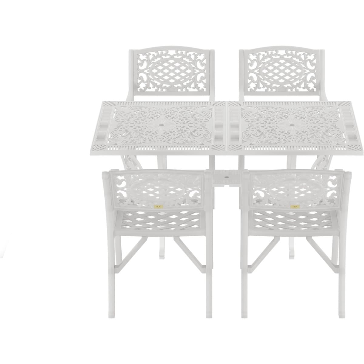 IVF BEYAZ DİKDÖRTGEN MASA + 4'LÜ CUNDA SANDALYE TAKIMI