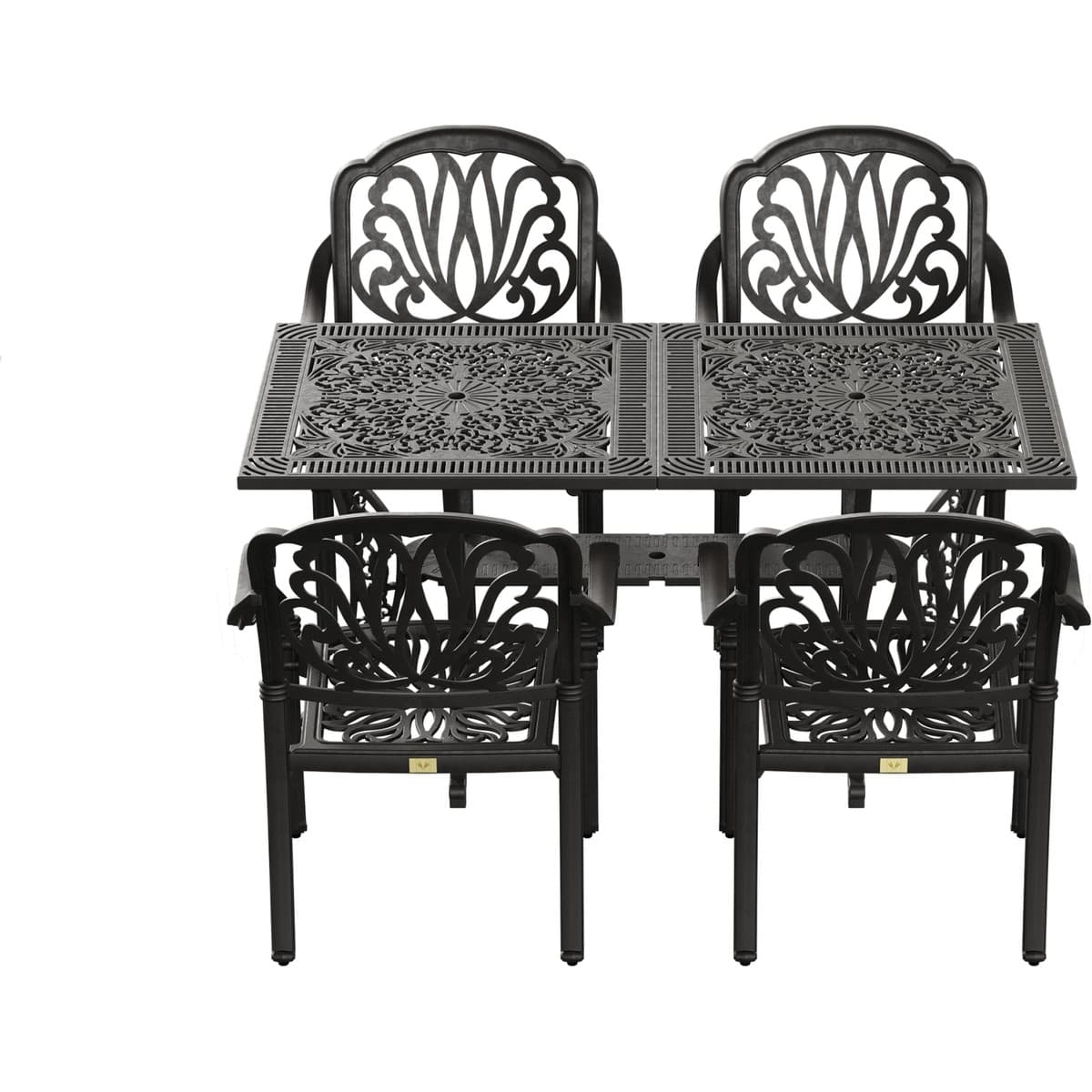 IVF SİYAH DİKDÖRTGEN MASA + 4'LÜ BURSA SANDALYE TAKIMI