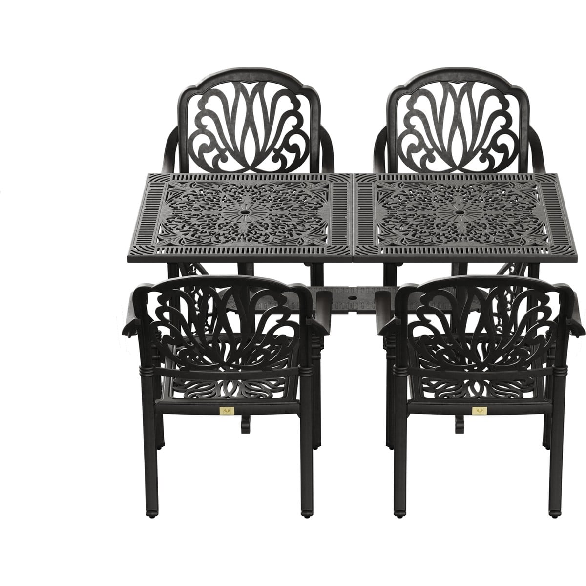 IVF SİYAH DİKDÖRTGEN MASA + 4'LÜ BURSA SANDALYE TAKIMI