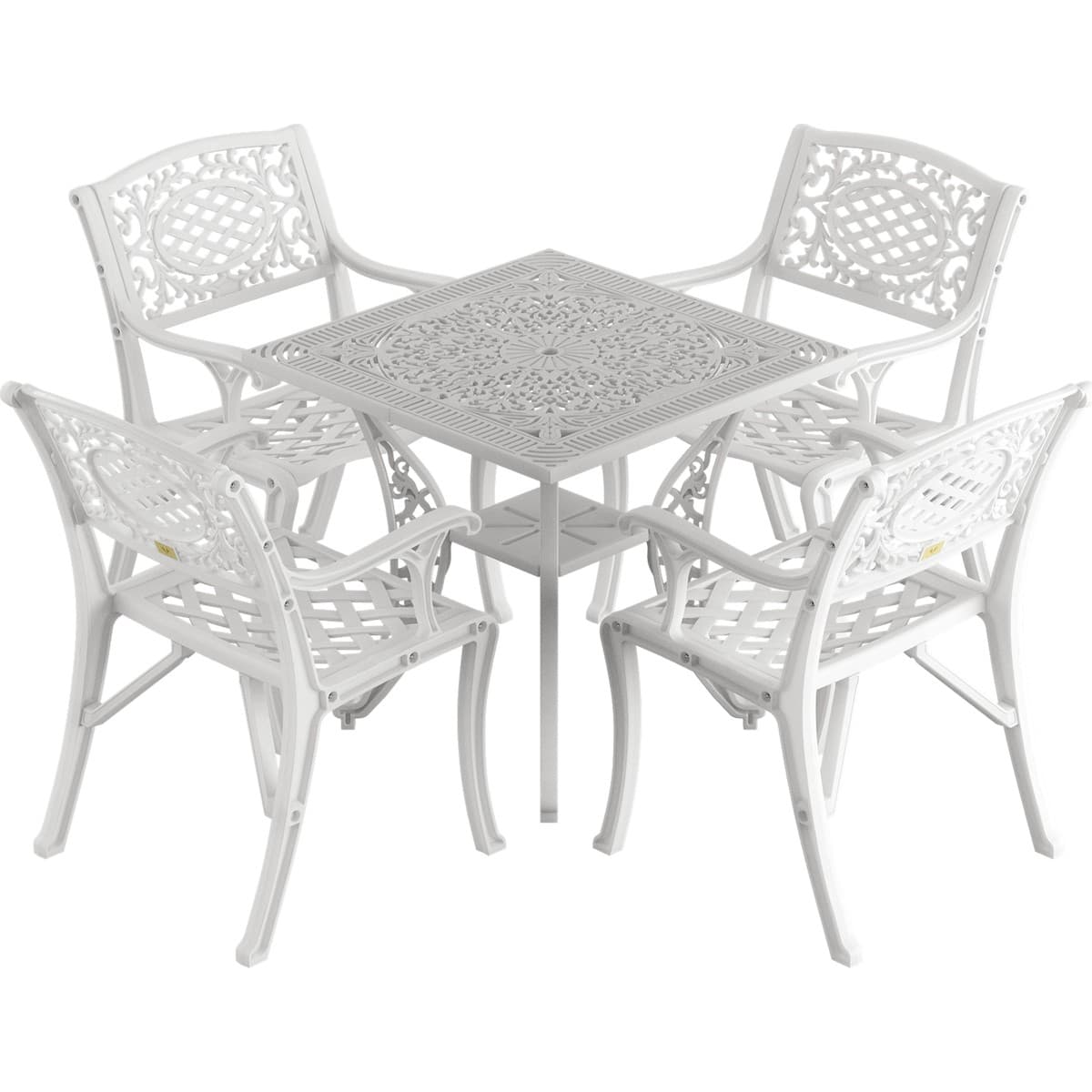 IVF BEYAZ KARE MASA + 4'LÜ CUNDA SANDALYE TAKIMI