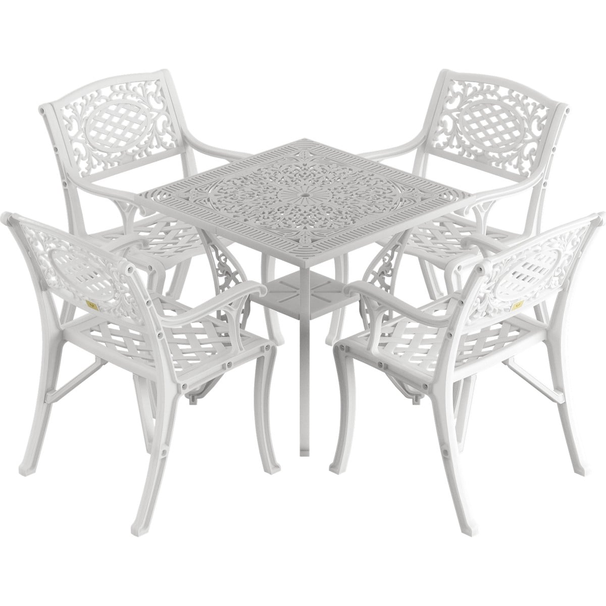 IVF BEYAZ KARE MASA + 4'LÜ CUNDA SANDALYE TAKIMI